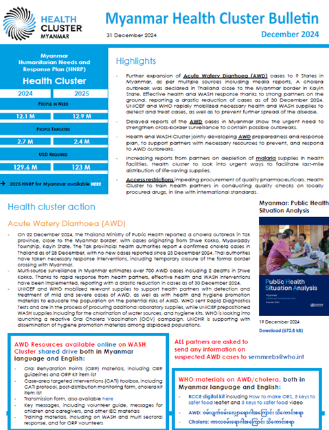 Myanmar Health Cluster Bulletin Q4 2024