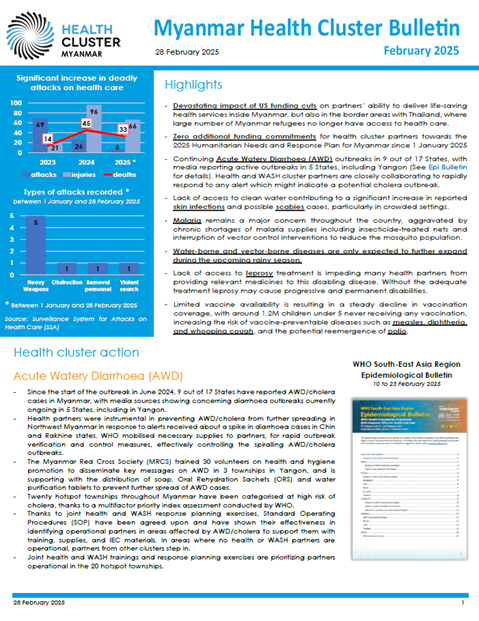 Myanmar Health Cluster Bulletin February 2025