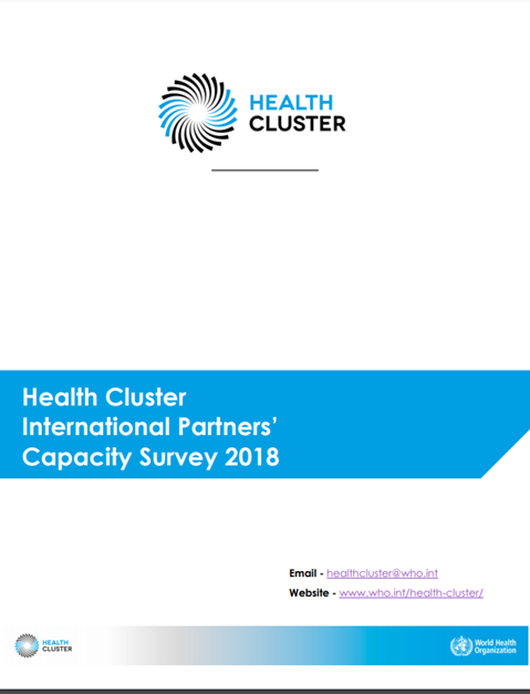 Health Cluster international partners’ capacity survey - 2018