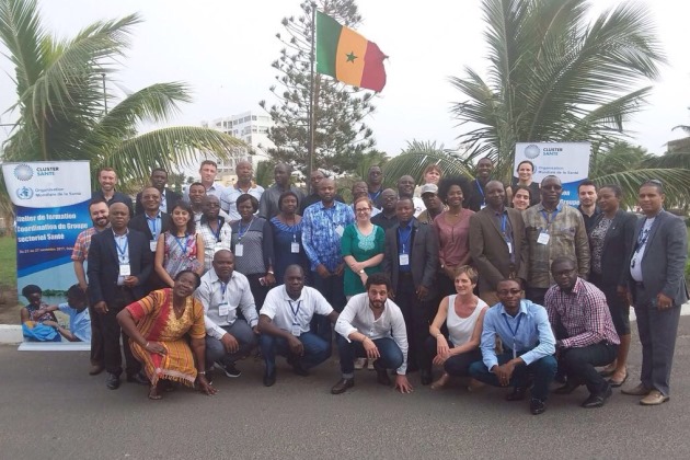 Training participants standing together