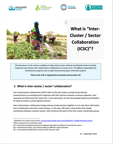 What is “Inter- Cluster / Sector Collaboration (ICSC)”?