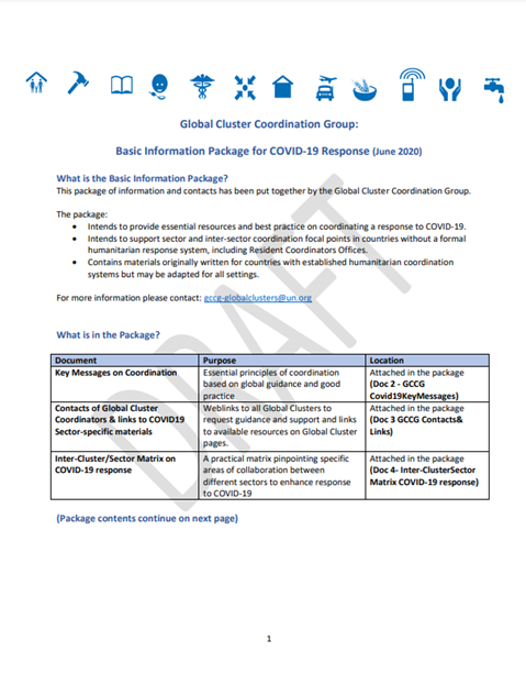 Basic Information Package for COVID-19, introduction