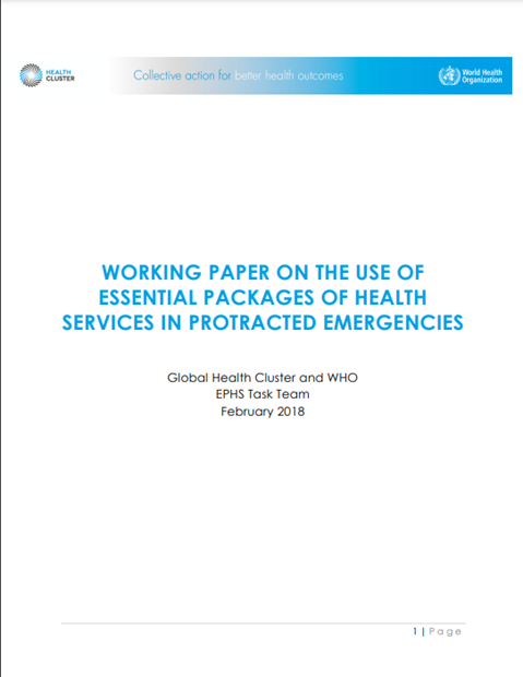 Working paper on the use of essential packages of health services in protracted emergencies