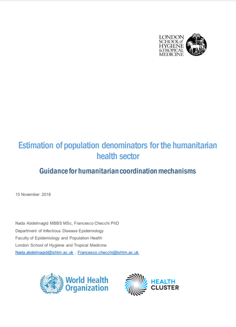 Estimation of population denominators for the humanitarian health sector