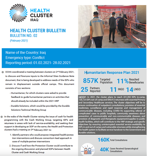 Iraq Health Cluster Bulletin, February 2021