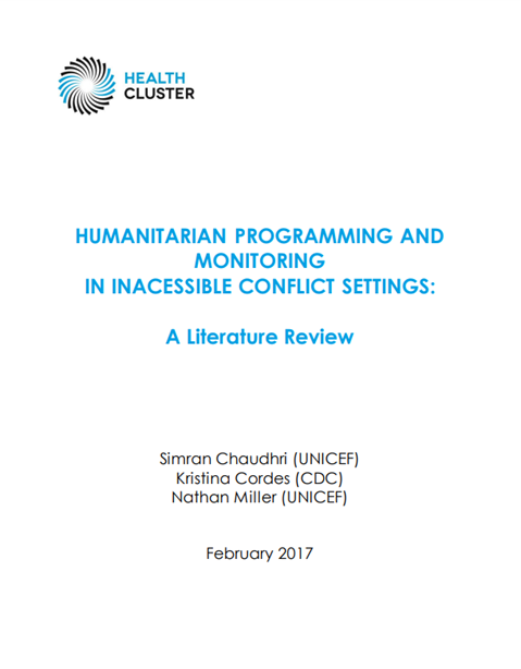 Humanitarian programming and monitoring in inaccessible conflict settings: A Literature Review