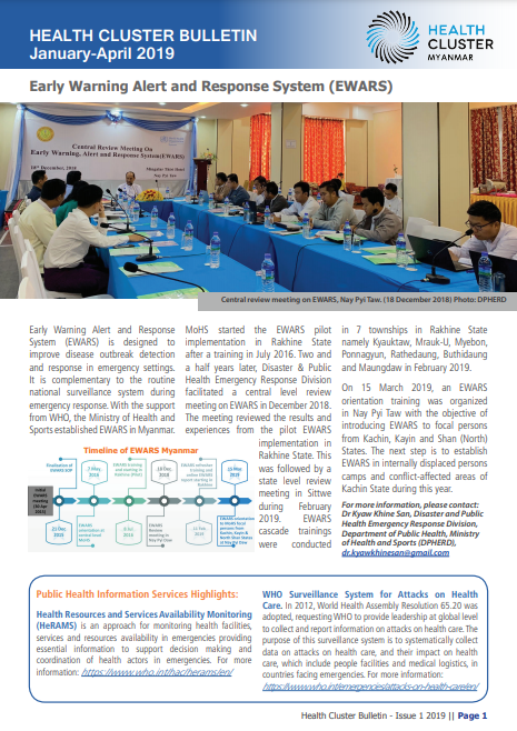 Myanmar Health Cluster Bulletin January - April 2019