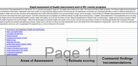 Rapid assessment of Quality improvement work in IRC country programs